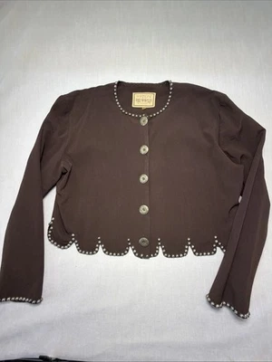 Chaqueta Grande Para Mujer DOUBLE D RANCH De Colección Marrón Pana Western Recortada Usada en Excelente Condición Foto 1 de 4