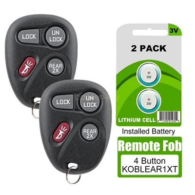 2 For 2001 2002 2003 2004 Chevrolet Astro Blazer 4Btn Key Fob Remote KOBLEAR1XT — 第 1/4 张图片