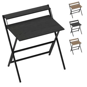 HOMCOM Small Folding Desk Foldable Computer Desk with Monitor Shelf - Picture 1 of 23