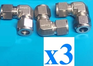 x3 NUEVO Montaje de tubo Swagelok SS-810-9, codo de unión, 1/2 pulgada Tubo OD 3 piezas 3 piezas - Imagen 1 de 1