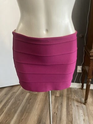 HAUTE HIPPIE Raspberry Pink Bandage Mini Skirt Small  $295 - Image 1 of 4