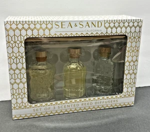 BRAND NEW Sea + Sand California Set Of 3 Scented Reed Diffusers AMBER Floral - Picture 1 of 8