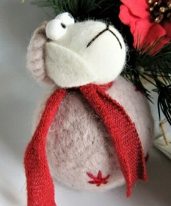 Christmas Ornament Felted Wool Moose Elk Cow by Queenwest 5" - Picture 1 of 6