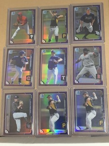 (9) 2015 Bowman Chrome Purple Refractor /250 Nice Condition Stars And More