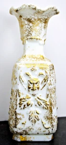 Devil or Satan Vase White Milk Glass Gothic Gold - Bild 1 von 4