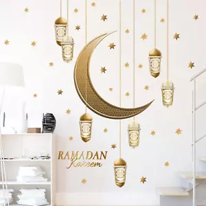 Ramadan Wall Decor Stickers Islamic Muslim Wall Decals Stickers Hanging Eid Muba - Picture 1 of 12
