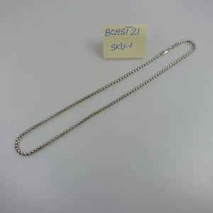 Chain Sterling Silver 925 Round Box Chain, 18" Long with Lobster Clasp,  30.4 gr - Picture 1 of 3