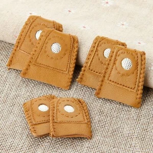 2 Stck. Leder Fingerhut Zum Selbermachen Handwerk Nähwerkzeuge Finger-Fit Schutz mit Metallspitze - Bild 1 von 9