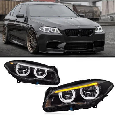 Headlights For BMW 5 F10 2010-2016 LED Lamp Running Lights Dynamic Turn Signals - Image 1 of 4