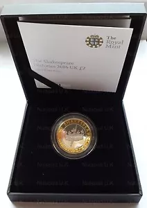 Moneda conmemorativa de dos libras a prueba de plata de 2 libras The Shakespeare Histories 2016 Reino Unido - Imagen 1 de 7