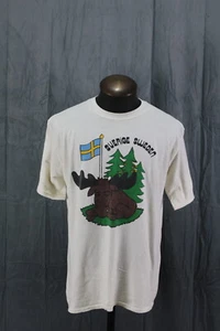T-shirt grafica vintage - Sverige Svezia grafica alce - uomo grande - Foto 1 di 7