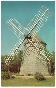 Windmühle Eastham Cape Cod Massachusetts MA Vintage Chrom Postkarte nicht verschickt - Bild 1 von 10