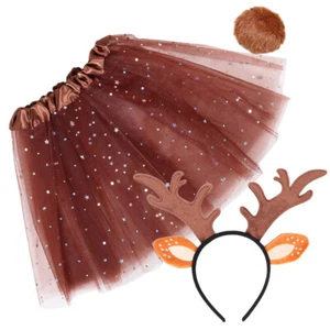 Antler Headband Set Girl Reindeer Costume Baby Miss Antlers Headbands - Imagen 1 de 12