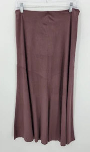 Falda J Jill Mujer Mediana Marrón Imitación Gamuza Sirena Midi Boho Western De Colección - Imagen 1 de 8