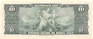 Brazil 10 Cruzeiros ND. 1961 Series 729.A Circulated Banknote Qash A - Picture 1 of 2