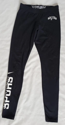 Nike San Antonio Spurs Basketball Black Sports Leggings Size Small 26x30 Stretch Cover