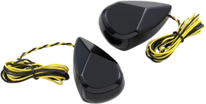 Alloy Art Billet LED Turn Signals for Harley Black Amber /Smoke Lens MRL-1B - Picture 1 of 1