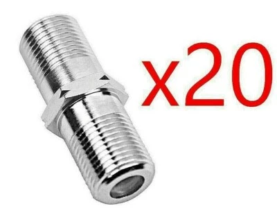 20 F81 Coax 3GHz Cable Barrel ~ JOIN 2 RG6 Wires ~ Female Splice Connector CATV - Image 1 of 4