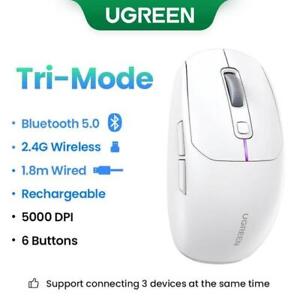 Ugreen Wireless Mouse Bluetooth5.0 Mouse Ergonomic 4000dpi 6 Mute Buttons Mouse