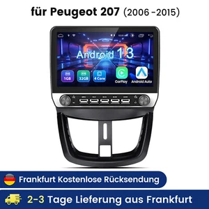 Radio de coche para Peugeot 207 CC 2006-15 Carplay Android 13 GPS Nav WIFI SWC BT 32G - Imagen 1 de 18