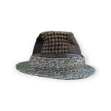Hanna Hats Irish Tweed Bucket Fedora Walking Hat New Wool Mens Small Patchwork