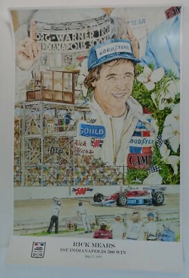 Rick Mears 1979 Indianapolis 500 Winner Collector Poster Penske Racing - Image 1 of 4
