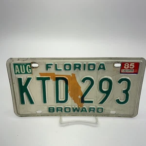 Florida 1985 Nummernschild Broward County Tag Oldtimer FL KTD 293 - Bild 1 von 2