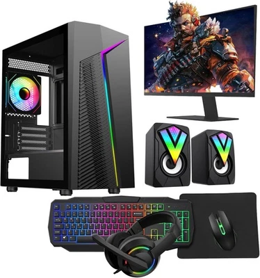 Alpha Black PC Bundle i5 GT730/710 2GB SSD+HDD Win11 Pro UK Free Ship - Image 1 of 4
