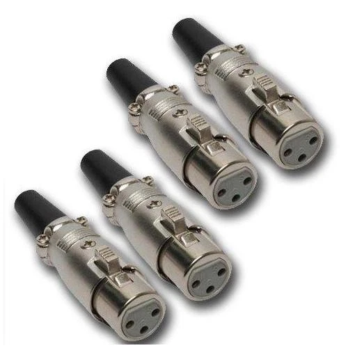 Mr. Dj XLRFH4 4 3-Pin XLR Male Female Microphone Audio Cable Connector Solder - Image 1 of 1