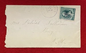 1889 ***BLISS, NEW YORK*** POSTAL COVER+SCOTT# 213 STAMP+FANCY "TARGET" CANCEL! - Picture 1 of 11