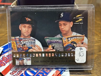 1997 Score #3 Cal Ripken Jr. / Alex Rodriguez Pitcher Perfect Comic Superman - Image 1 of 2