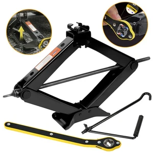 3 Ton Scissor Jack Car Van Wind Up Tyre Lift Chrome Crank Handle Emergency Tool - Picture 1 of 11