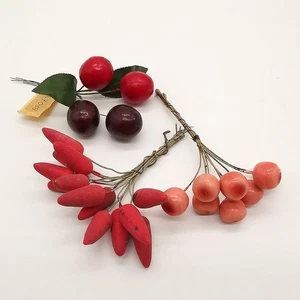 Kirschen div. Früchte Kunstblume Sebnitz Weihnachtsschmuck Christbaumschmuck - Bild 1 von 3