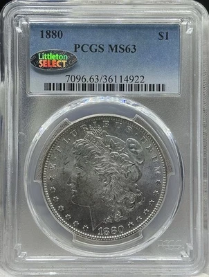 1880 *P* Morgan Silver Dollar **PCGS MS63** FREE SHIPPING! - Image 1 of 2