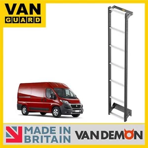 Fiat Ducato Rear Door Ladder for 2006+ H2/H3 Roof Rack Access 7 Bars Van Guard - Picture 1 of 12
