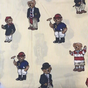 Vtg RALPH LAUREN Teddy Bear Twin Set 2-piece Fitted/Flat Sheets USA - Picture 1 of 4