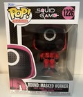 Squid Game Round Masked Worker Funko Figure 1226 Hooded Pink With Pop Protector