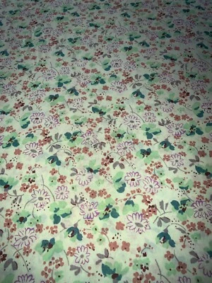 Tissu vintage rétro crèpe mousseline  fleurie larg 130 cm x H 240 cm réf B26 - Photo 1/4