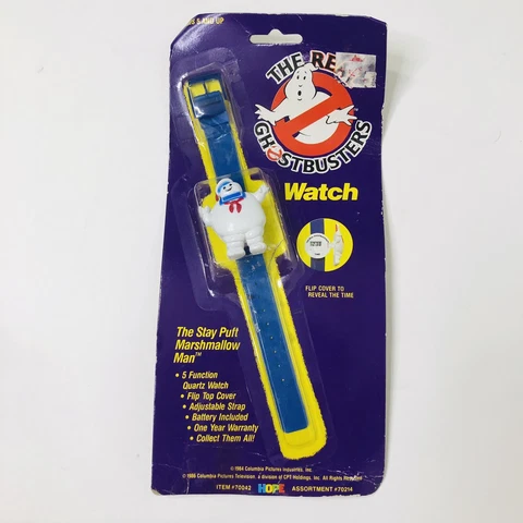 Vintage The Real Ghostbusters 1989 Stay Puft Marshmallow Man Watch New #70042 Cover