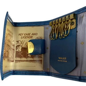 De Colección Llave de Gale Kaddy Soporte Azul Genuino Cuero de Vaca Llavero Cartera Retro Nuevo de Lote Antiguo - Imagen 1 de 15