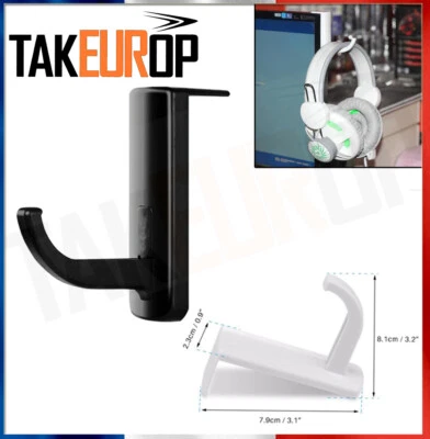 TAKEUROP Support Casque Ecouteur Cintre GAMER PC Moniteur Stand Présentoir Headset