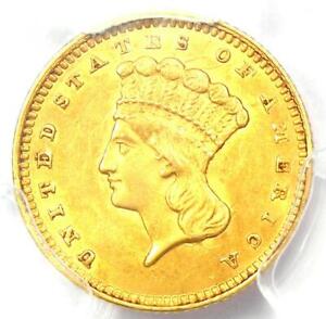 1862 Indian Gold Dollar G$1 - Certified PCGS AU Details - Rare Civil War Coin!