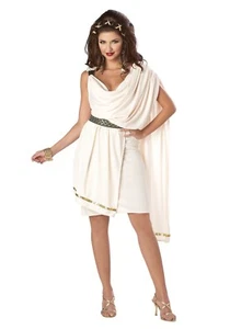 Traje de toga romana Dxl marfil de mujer 2 PC túnica corta con drapeado y cinturón - Imagen 1 de 1