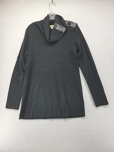 One World Womens Sweater Black Large L Long Cowl Neck Long Sleeve Pullover Top - Picture 1 of 14