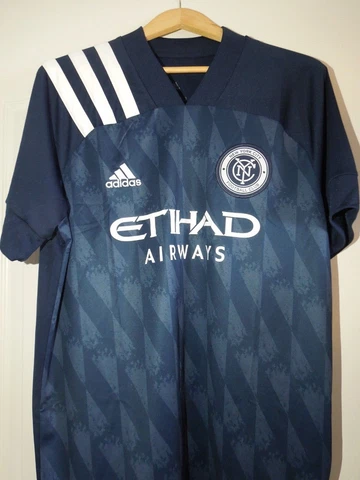 New York City FC MLS Jersey Shirt Size L Adidas Soccer Futbol 2021 Champions Cover