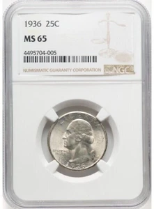1936 Washington Quarter 25C MS65 NGC - Picture 1 of 2