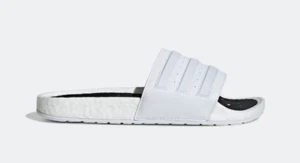 Adidas ADILETTE BOOST WHITE SLIDES - US Men's Size: 4 - Picture 1 of 8