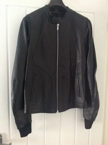 Rick Owens men's black leather biker jacket size 40/50 medium - Picture 1 of 8