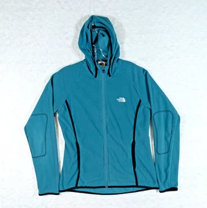Chaqueta para mujer The North Face mediana verde azulado polar TKA 100 con capucha ajustada Gorpcore - Imagen 1 de 9