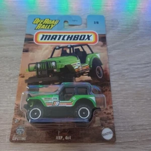 Matchbox 1/64 Diecast Off Road Rally Green Jeep 4X4 - Picture 1 of 2